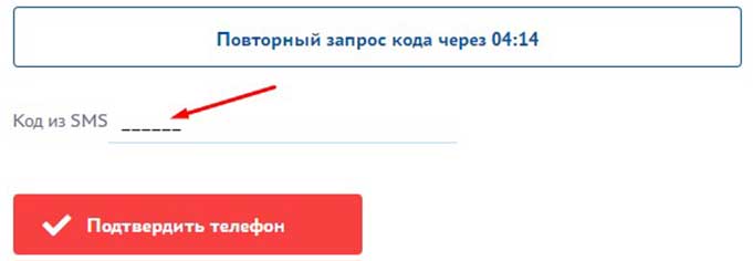 куда вводить номер из смс, на регистрации pg.er.ru