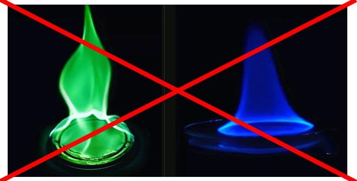 проверка метанола и этанола огнем, не верный метод
